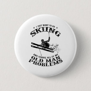 Funny Winter Skiing Snow Ski Skiers Novelty Gift F 6 Cm Round Badge