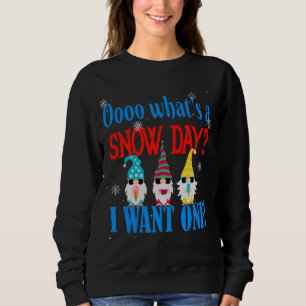 Funny Winter Snow Day Gnomes Want a Snow Day Sweatshirt