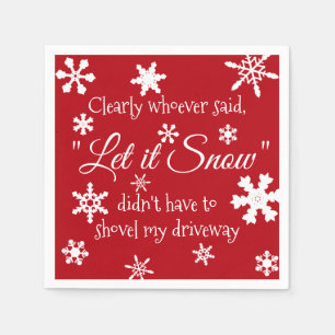 Funny Winter Snow Sassy Quote Typography Napkin