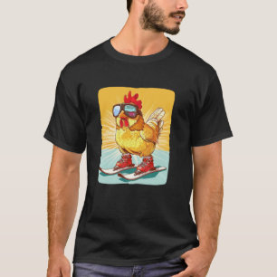 Funny Winter Sport Costume for Chicken and skiing T-Shirt