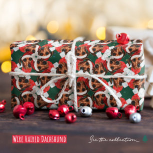 Funny Wire Haired Dachshund Christmas Pattern Wrapping Paper