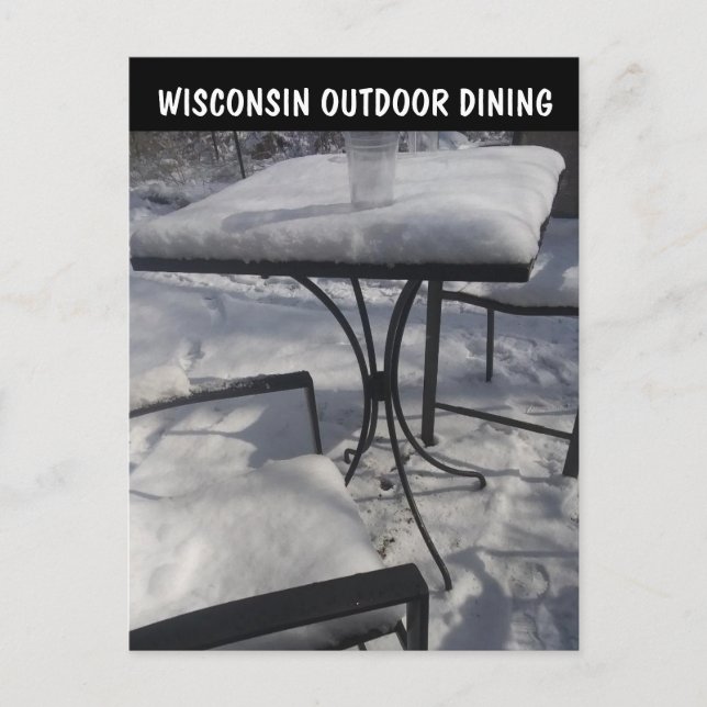 FUNNY WISCONSIN OUTDOOR DINING POSTCARDS (Front)