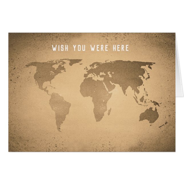 Funny wish you were here world map (Front Horizontal)