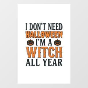 Funny Witch All Year Halloween Typography Design_1
