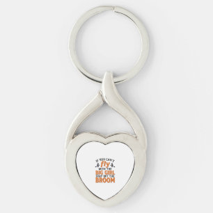Funny Witch Broom Big Girl Halloween Shirt Design_ Key Ring