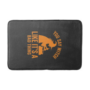 Funny Witch Cauldron Halloween Bath Mat
