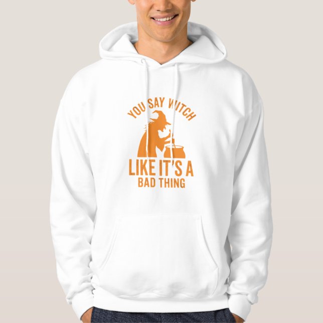 Funny Witch Cauldron Halloween Hoodie (Front)