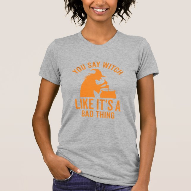 Funny Witch Cauldron Halloween T-Shirt (Front)