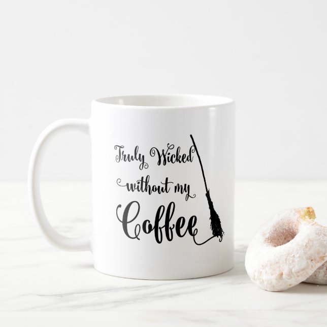 Funny Witch Coffee Mug (With Donut)