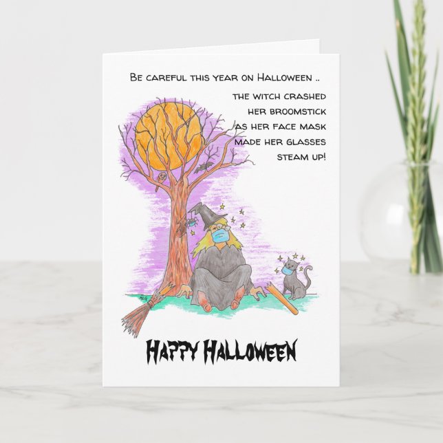 Funny Witch Halloween Card (Front)
