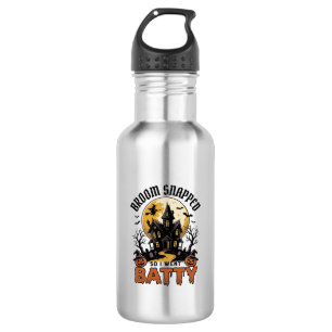 Funny Witch Halloween Haunted House Batty Graphic 532 Ml Water Bottle