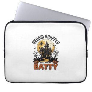 Funny Witch Halloween Haunted House Batty Graphic  Laptop Sleeve