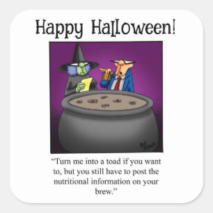 Funny Witch Humour Halloween Stickers