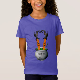 Funny witch in cauldron Halloween theme T-Shirt