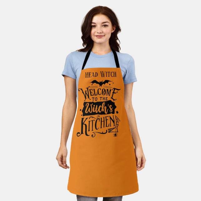 funny witch kitchen Halloween Apron (Worn)