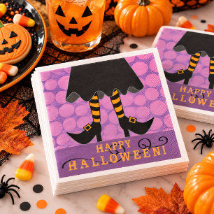 Funny Witch Legs Halloween Party Napkin