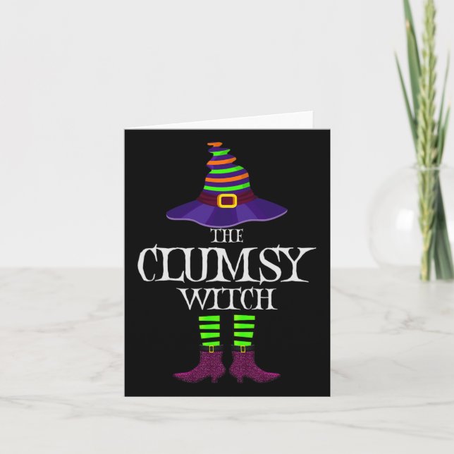 Funny Witch Magic Of Halloween Matching Group Desi Card (Front)