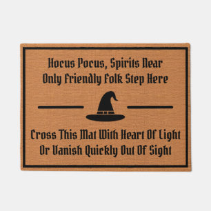 Funny Witch Magic Spell Humour Rustic Minimalist Doormat