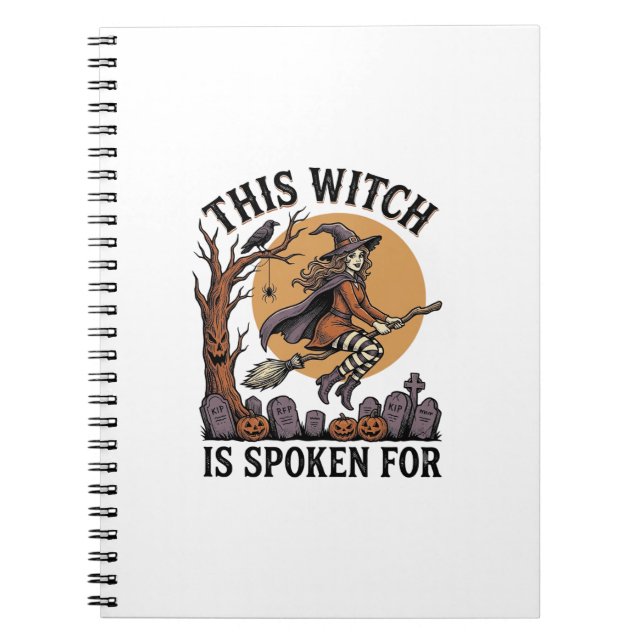 Funny Witch Shirt Haunted Graveyard Vintage Engrav Notebook (Front)