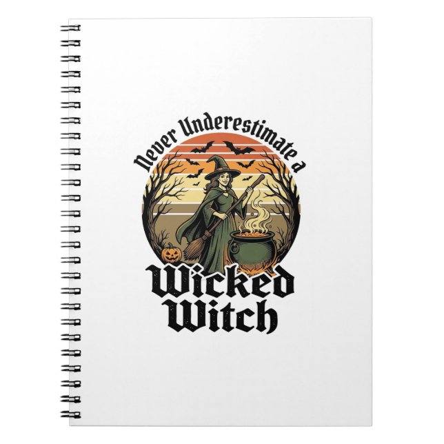 Funny Witch Shirt Vintage Engraving Halloween Desi Notebook (Front)