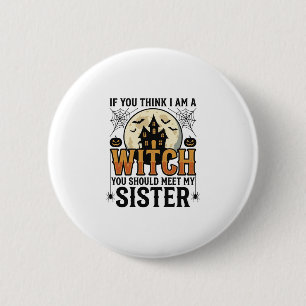 Funny Witch Sister Halloween Vintage Graphic_1 6 Cm Round Badge
