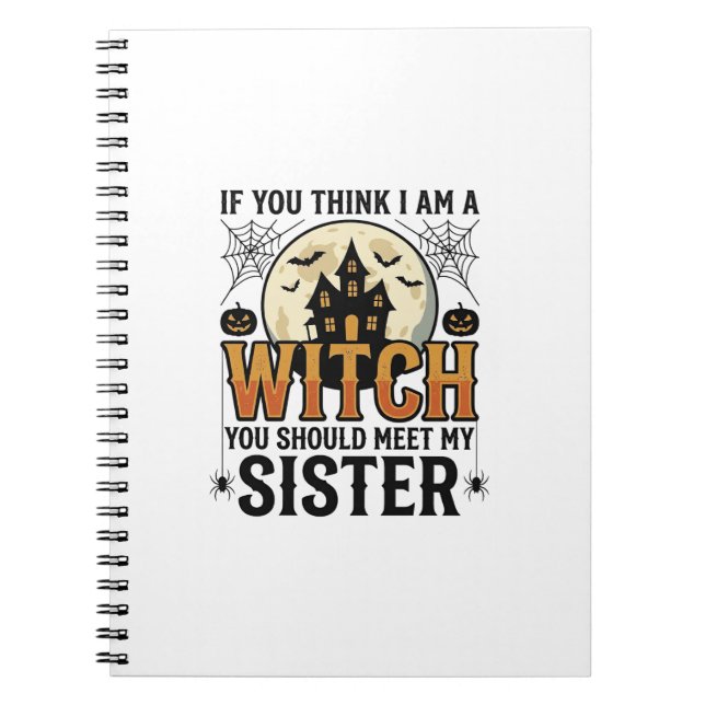 Funny Witch Sister Halloween Vintage Graphic_1 Notebook (Front)