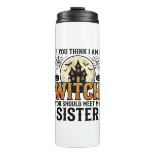 Funny Witch Sister Halloween Vintage Graphic_1 Thermal Tumbler