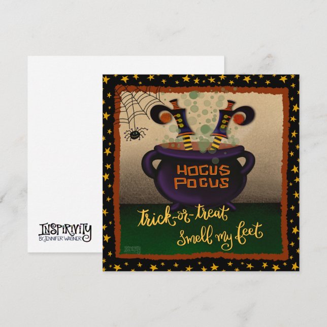 Funny Witch Smell my Feet Halloween Inspirivity  Holiday Card (Front/Back)