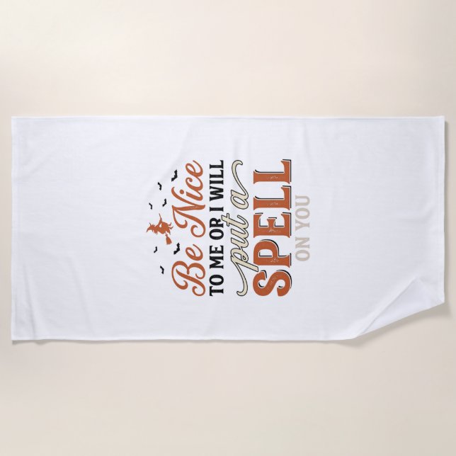 Funny Witch Spell Quote Halloween Vector Design_1 Beach Towel (Front)