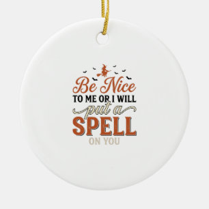 Funny Witch Spell Quote Halloween Vector Design_1 Ceramic Tree Decoration