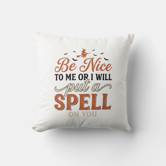 Funny Witch Spell Quote Halloween Vector Design_1 Cushion (Front)