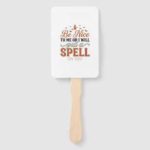 Funny Witch Spell Quote Halloween Vector Design_1 Hand Fan