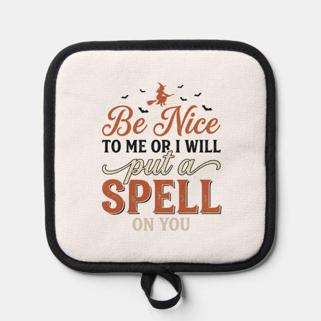 Funny Witch Spell Quote Halloween Vector Design_1 Pot Holder (Front)