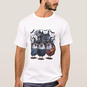 Funny Witch Spooky Chicken Halloween  T-Shirt