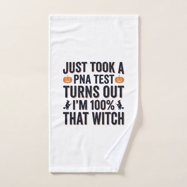Funny Witch Test Halloween Quote Vector Design_1 Hand Towel (Hand Towel)