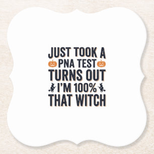 Funny Witch Test Halloween Quote Vector Design_1 Paper Coaster