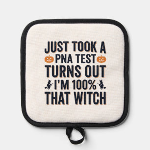 Funny Witch Test Halloween Quote Vector Design_1 Pot Holder