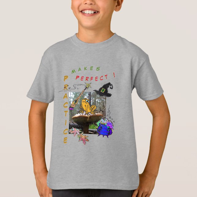 Funny Witch Toad Cartoon Humour Cust. T-Shirt (Front)