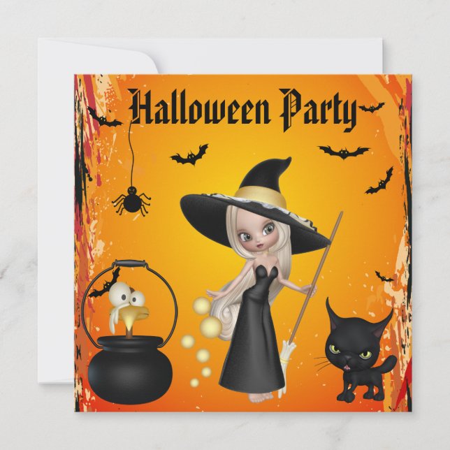 Funny Witches Brew Halloween Party Invites (Front)