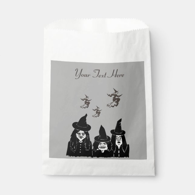 funny witches spooky scary halloween design favour bags (Front)
