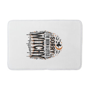 Funny Witchy Halloween Vintage Engraving Shirt Des Bath Mat