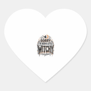 Funny Witchy Halloween Vintage Engraving Shirt Des Heart Sticker