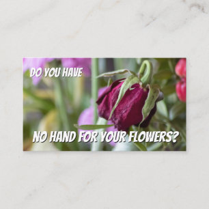 Funny withered flower florist expertise needed business card