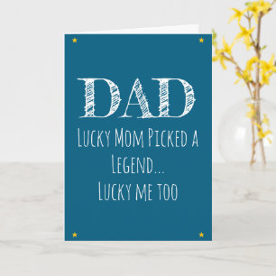 Funny Witty Minimalist Fathers Day Greeting Blue Card