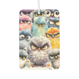 Funny Witty Sassy Collection of Grumpy Birds Car Air Freshener