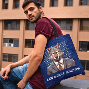 Funny Wolf Gift for Law Student Lawyer Enforcement Tote Bag