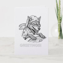 Funny Wolf Weight Ratios Greeting Card