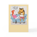Funny Woman and Horse Drinking Wine Birthday