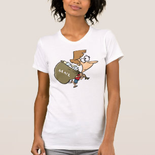 Funny Woman Hauling Heavy Mail Bag T-Shirt