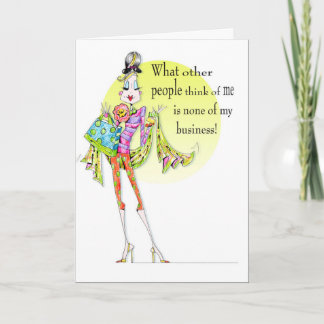 Funny woman humour birthday card - must see back